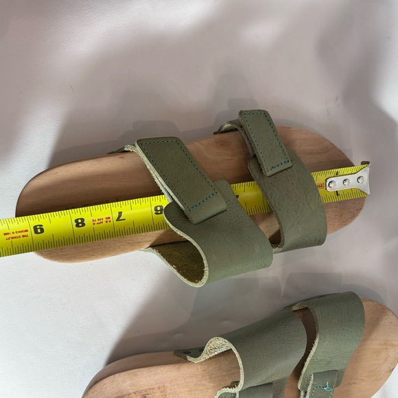 TRIPPEN Sz 36 Clogs Leather Wooden Soles Open Toe Slip On Slides Sandals - Picture 9 of 10